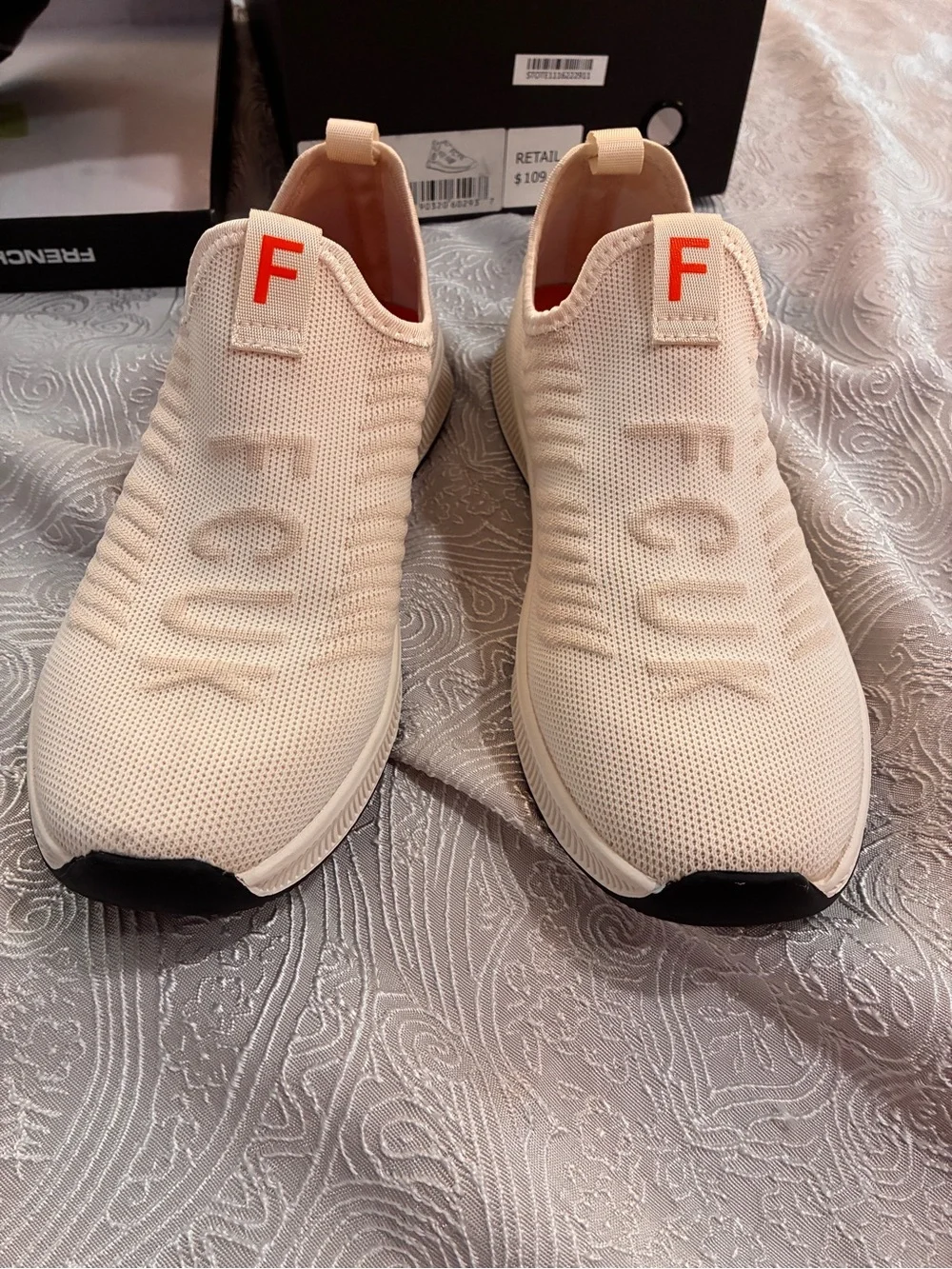 French Connection Men's Dart Slip On Sneakers White Orange FCUK Size 8